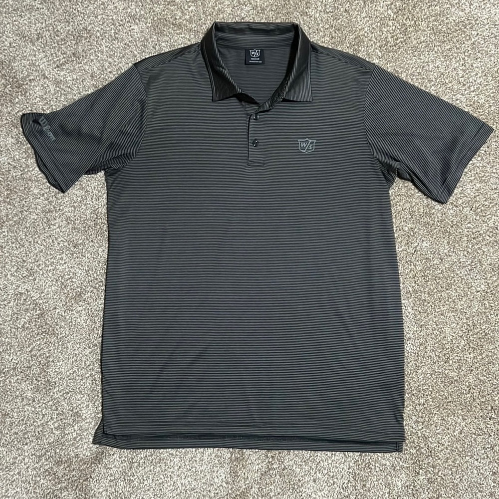 Wilson Staff Golf Polo, Brown/Black Stripe, Medium